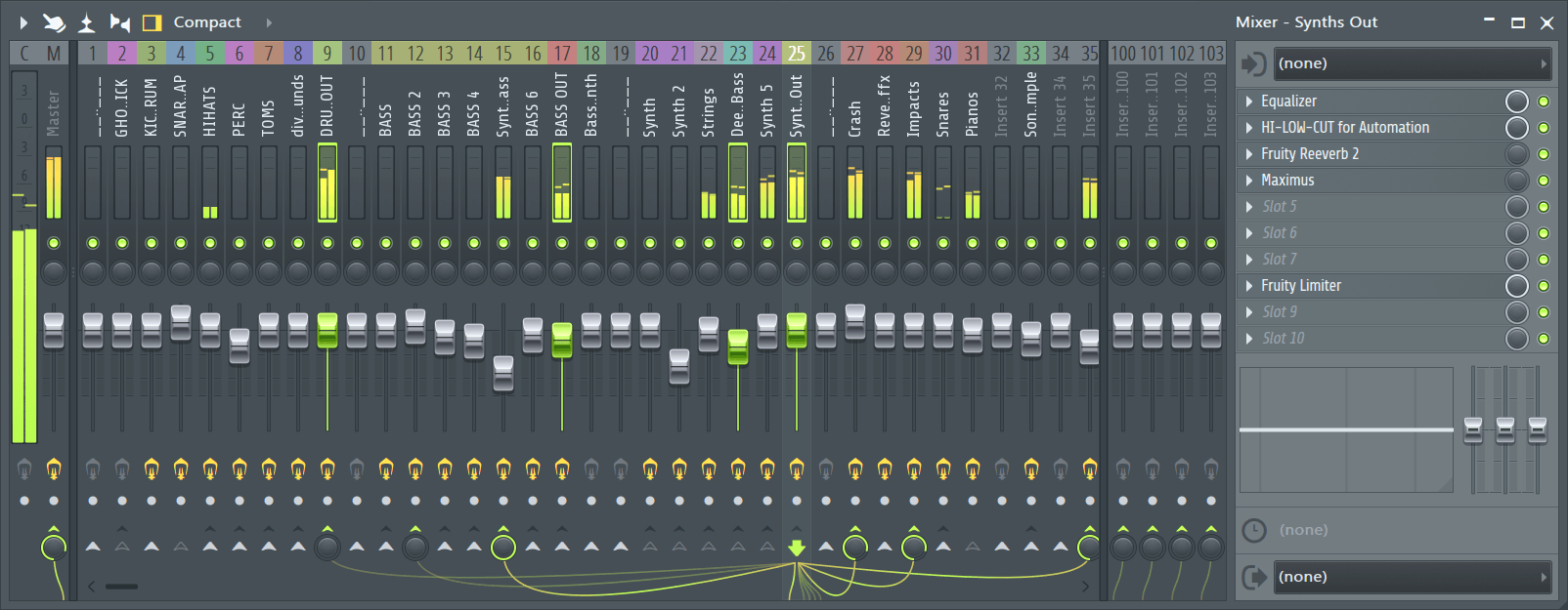 fl studio mixer